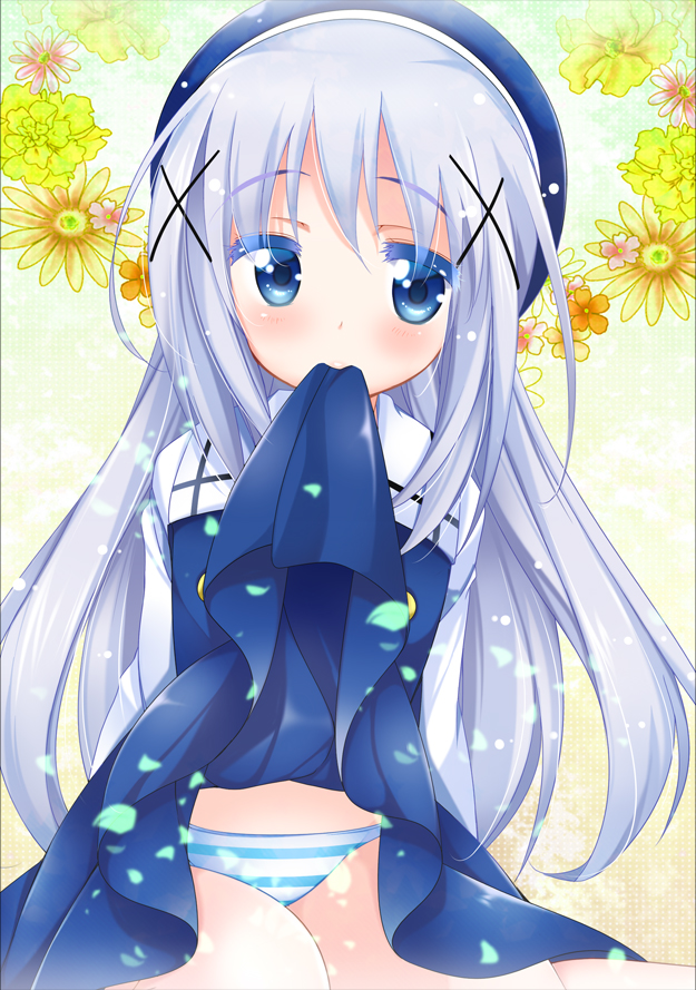 ご注文はうさぎですかの香風智乃ちゃんのたくし上げてエッチな所を丸見えにしてる二次エロ画像-1