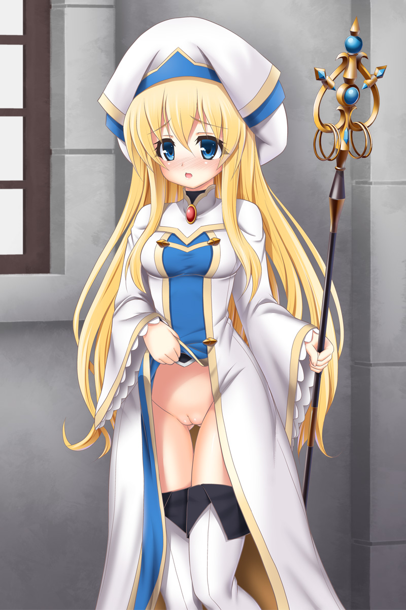 ゴブリンスレイヤーのお漏らしも披露した金髪ちっぱい女神官ちゃんの健全な二次エロ画像-6