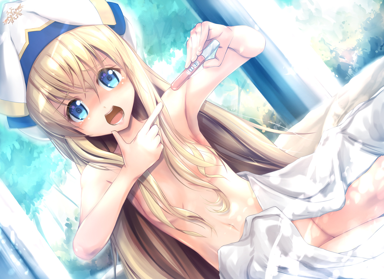 ゴブリンスレイヤーのお漏らしも披露した金髪ちっぱい女神官ちゃんの健全な二次エロ画像-16