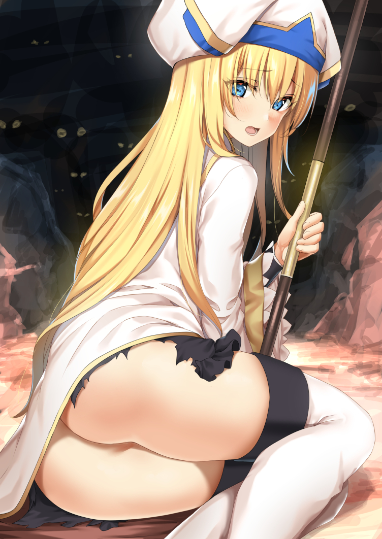 ゴブリンスレイヤーのお漏らしも披露した金髪ちっぱい女神官ちゃんの健全な二次エロ画像-27