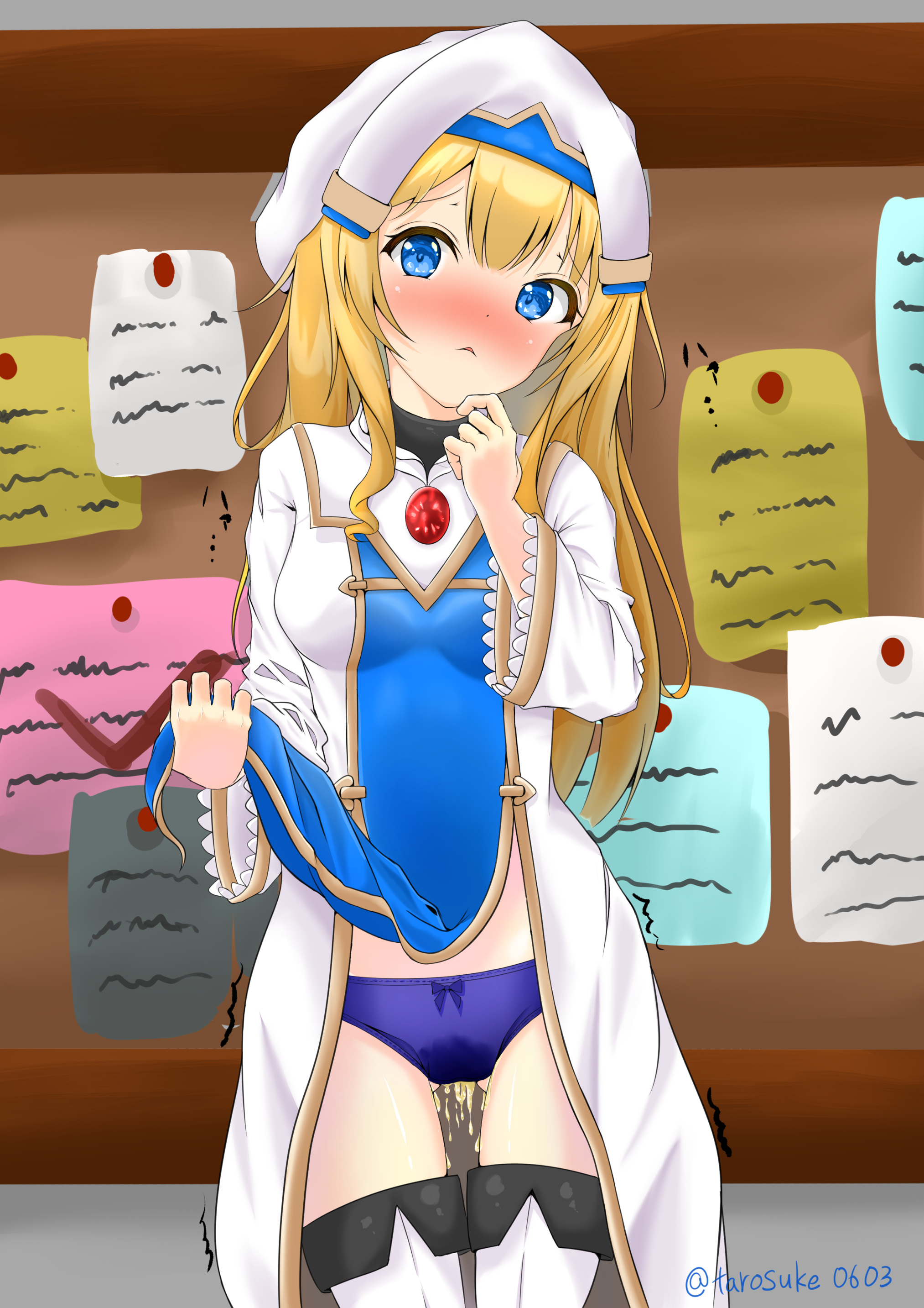 ゴブリンスレイヤーのお漏らしも披露した金髪ちっぱい女神官ちゃんの健全な二次エロ画像-46