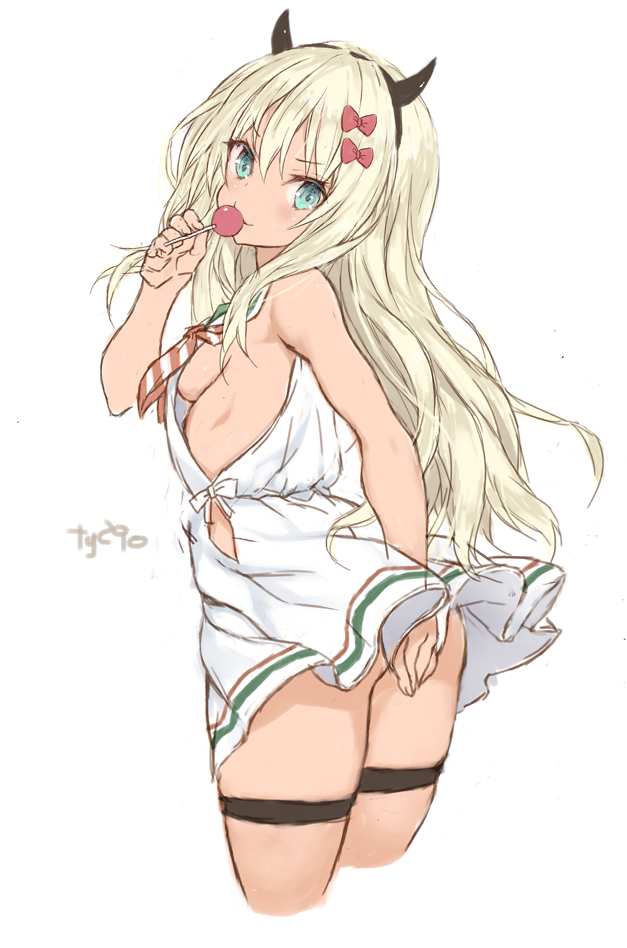 艦隊これくしょんのエッチなロリビッチ風で金髪可愛いグレカーレちゃんの二次エロ画像-35