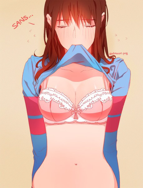 UndertaleのプレイヤーキャラFriskちゃんな女の子フリスクのロリっぽいエロ画像-2