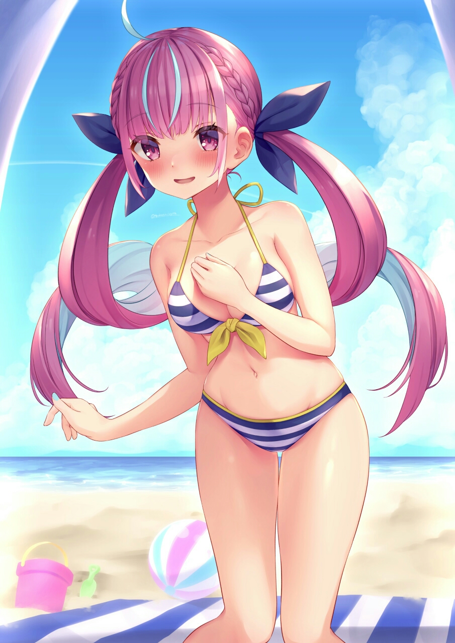 ホロライブの二つ結び巨乳ロリなバーチャルユーチューバー湊あくあちゃんの二次エロ画像100連発-31