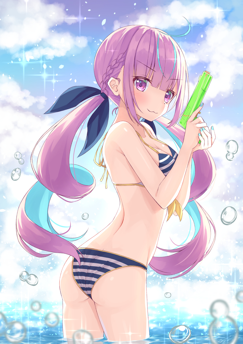ホロライブの二つ結び巨乳ロリなバーチャルユーチューバー湊あくあちゃんの二次エロ画像100連発-42