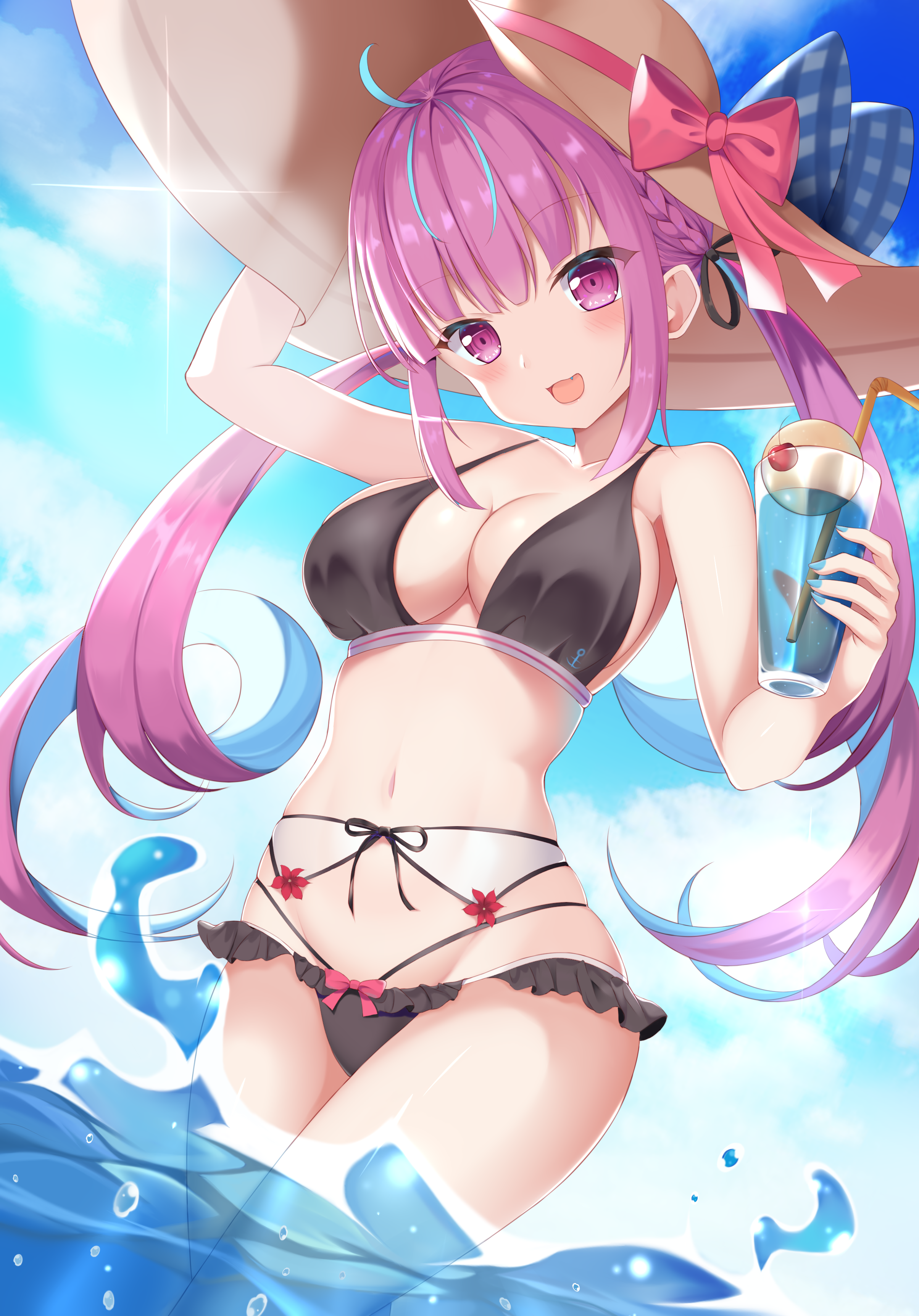 ホロライブの二つ結び巨乳ロリなバーチャルユーチューバー湊あくあちゃんの二次エロ画像100連発-81