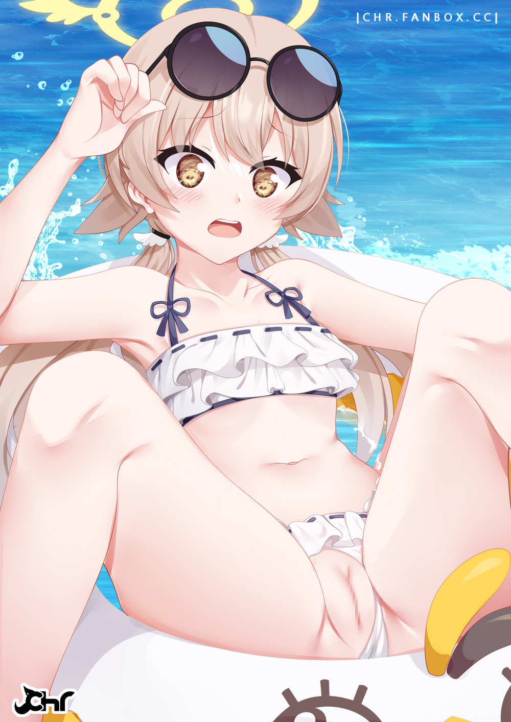 ブルーアーカイブの水着が可愛いちっぱい美少女阿慈谷ヒフミちゃんの二次エロ画像-31