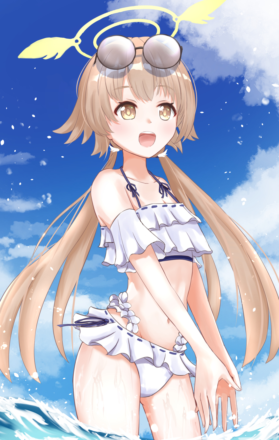 ブルーアーカイブの水着が可愛いちっぱい美少女阿慈谷ヒフミちゃんの二次エロ画像-55