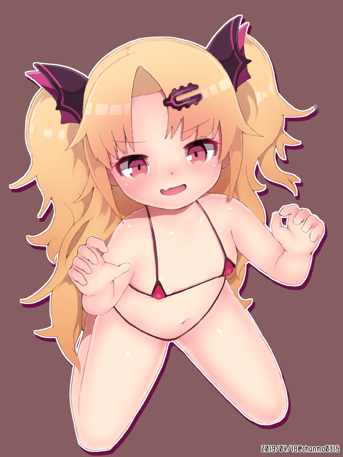 金髪ロリBBAで吸血鬼でかわいいVtuberな赤月ゆにちゃんのぺったん可愛いロリ二次エロ画像-57