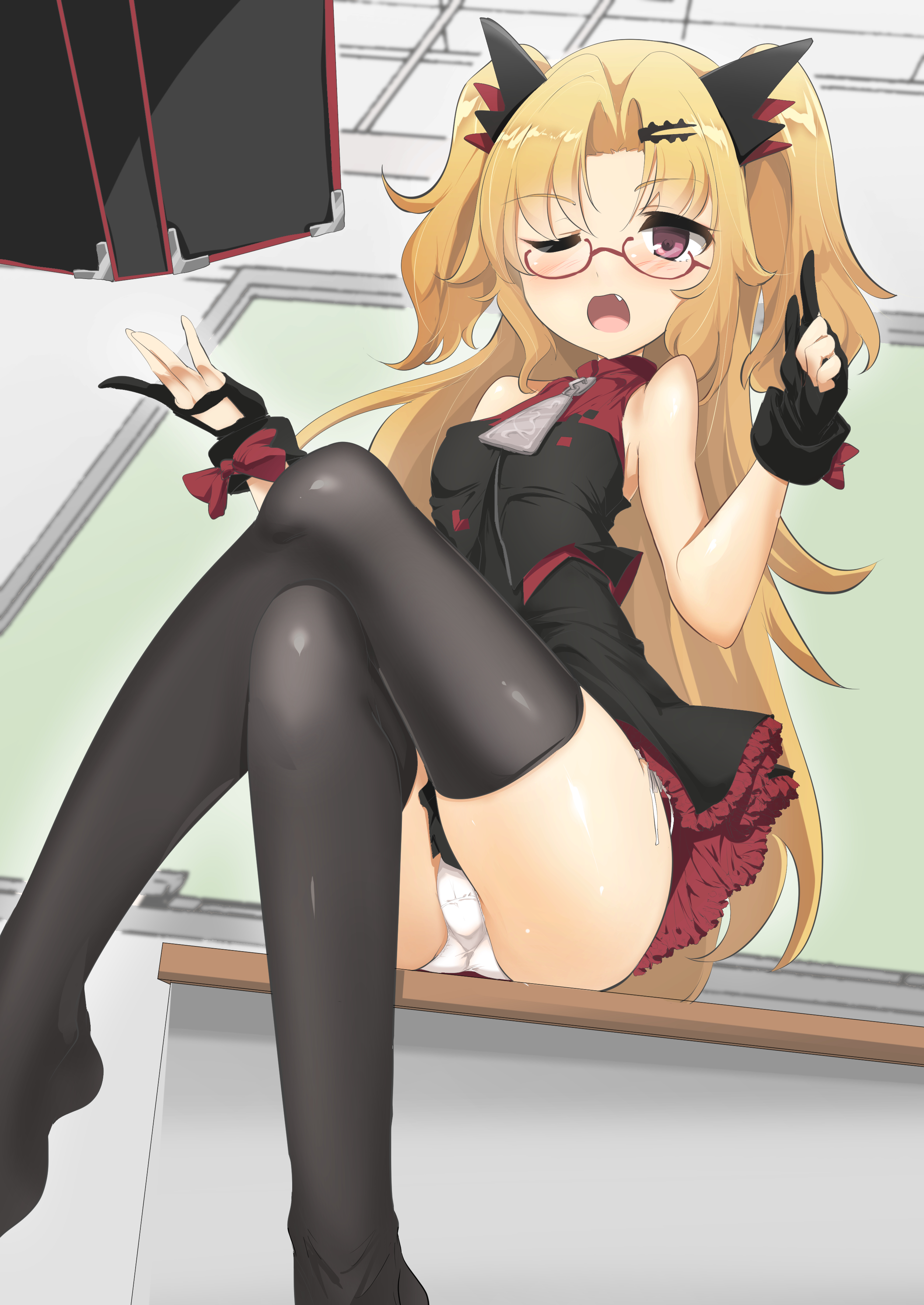 金髪ロリBBAで吸血鬼でかわいいVtuberな赤月ゆにちゃんのぺったん可愛いロリ二次エロ画像-109
