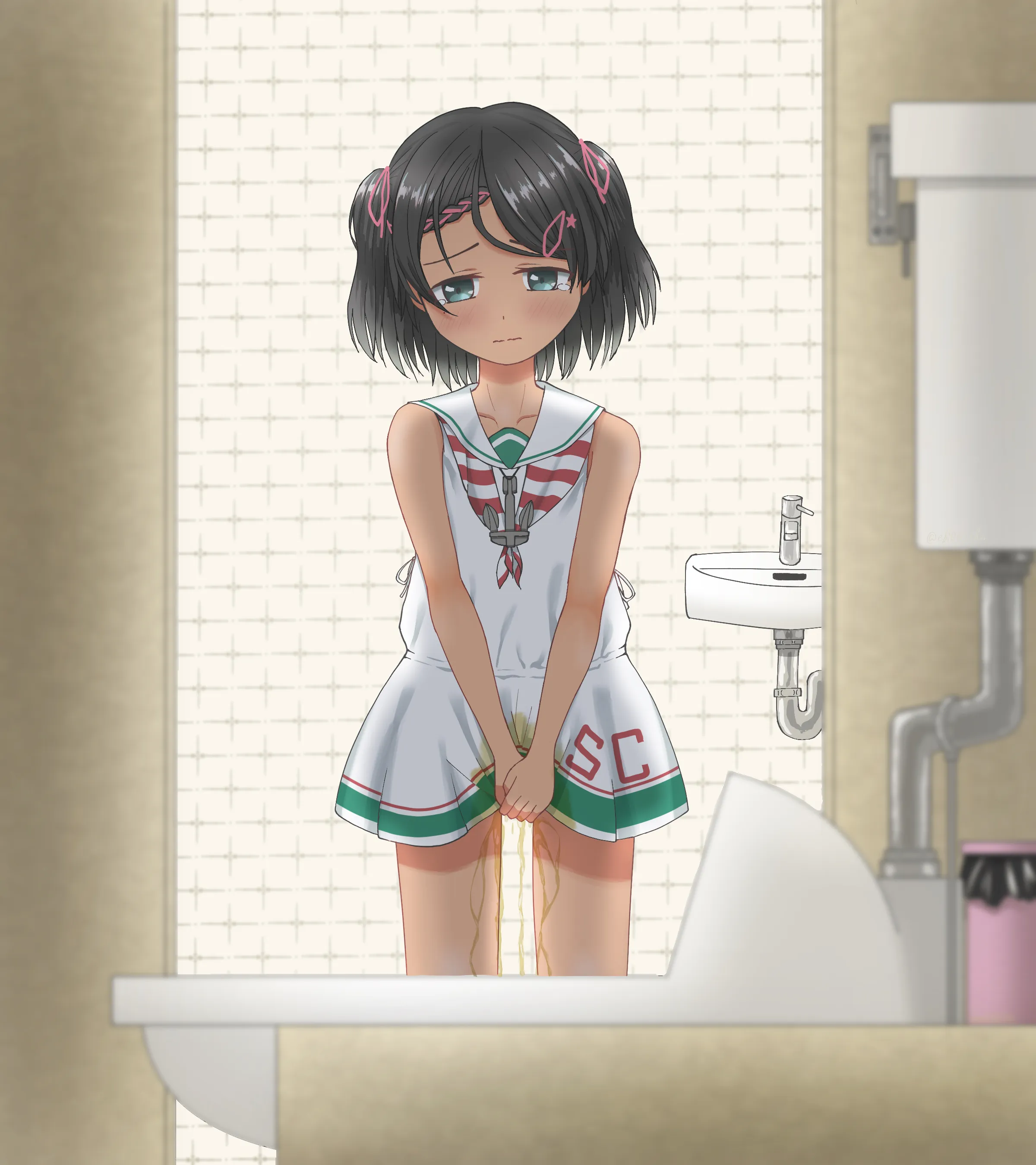 艦隊これくしょん(艦これ)のロリかわイタリア駆逐艦黒髪美少女のシロッコちゃんの二次エロ画像-56