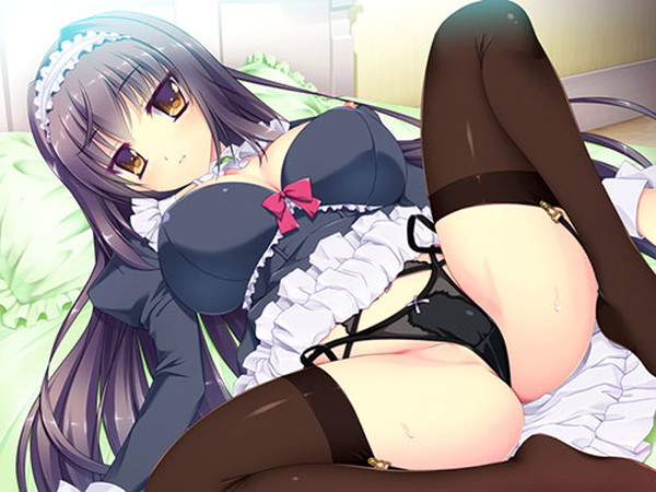 メイドさんの『どうぞ、ご自由に…』って感じでご奉仕献身してくれるエッチなポーズに興奮冷めやらん二次エロ画像-5