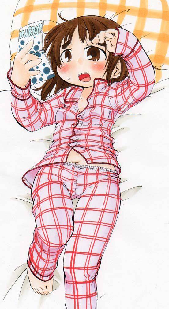 二次ロリ少女のパジャマ姿や寝間着がはだけてるエロ画像-37