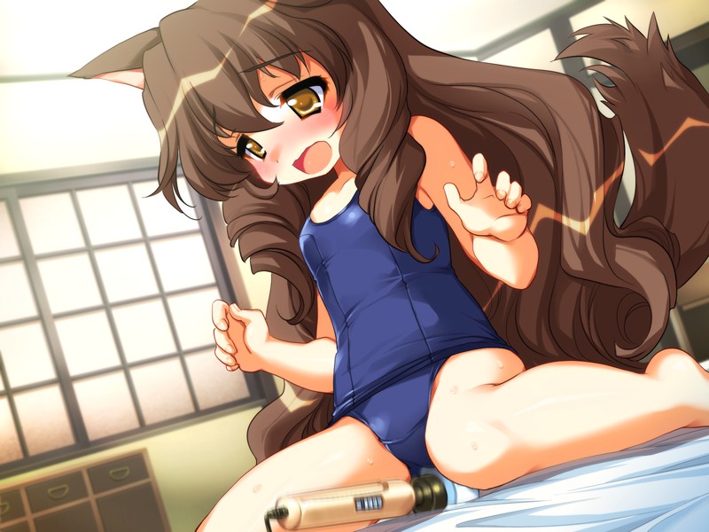 二次ロリ少女をプールや水辺以外でスク水姿にして別の目的でスクール水着を味わっちゃう二次エロ画像-15