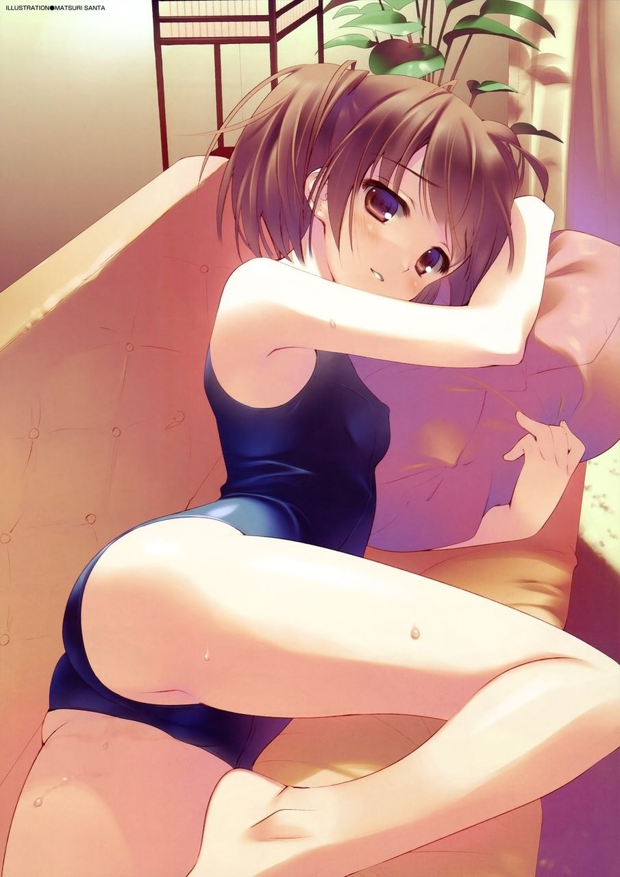 二次ロリ少女をプールや水辺以外でスク水姿にして別の目的でスクール水着を味わっちゃう二次エロ画像-18