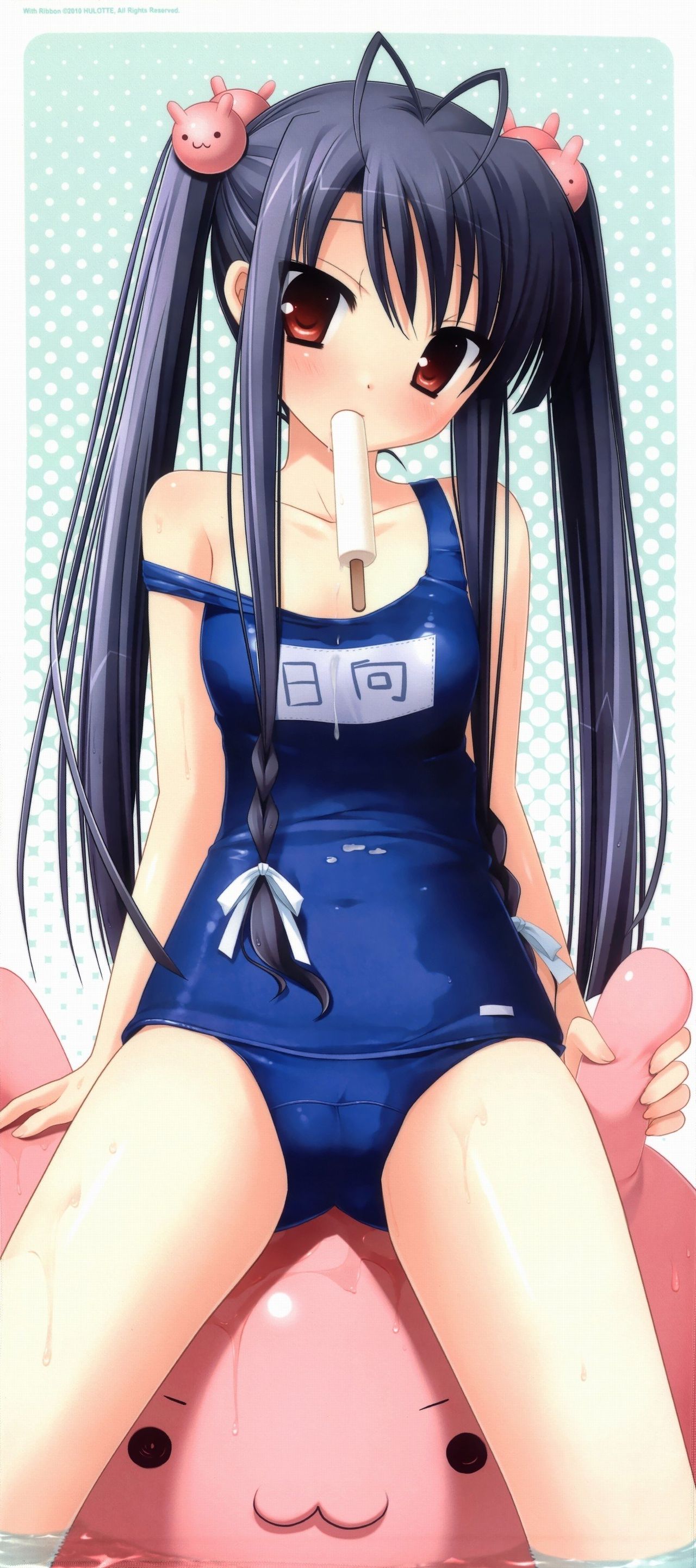 二次ロリ少女をプールや水辺以外でスク水姿にして別の目的でスクール水着を味わっちゃう二次エロ画像-37