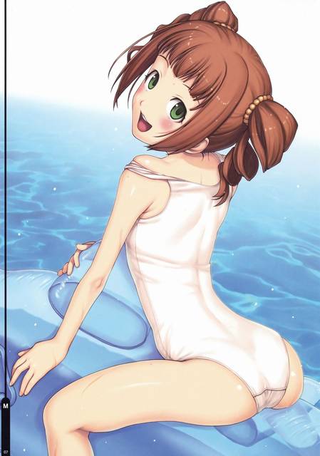 二次ロリ少女が濡れたら透けちゃいそうな白スクール水着を見せてくれる白スクロリ二次エロ画像-7
