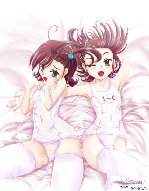 二次ロリ少女が濡れたら透けちゃいそうな白スクール水着を見せてくれる白スクロリ二次エロ画像-10