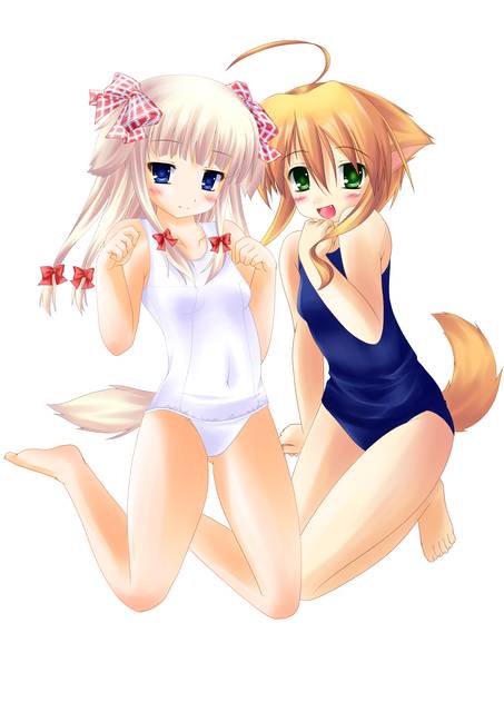 二次ロリ少女が濡れたら透けちゃいそうな白スクール水着を見せてくれる白スクロリ二次エロ画像-21
