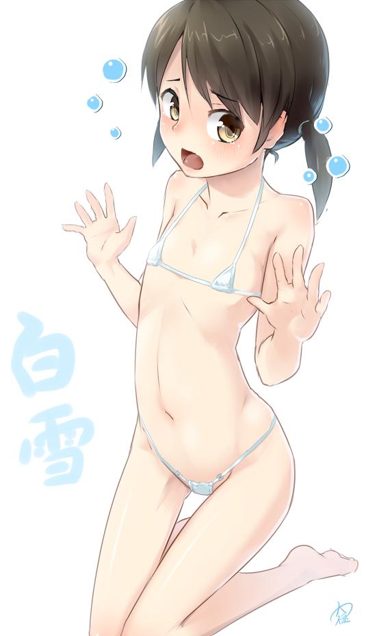 二次ロリ少女の濡れたら透けて丸見えになっちゃうs炉のマイクロビキニでエッチな二次エロ画像-2