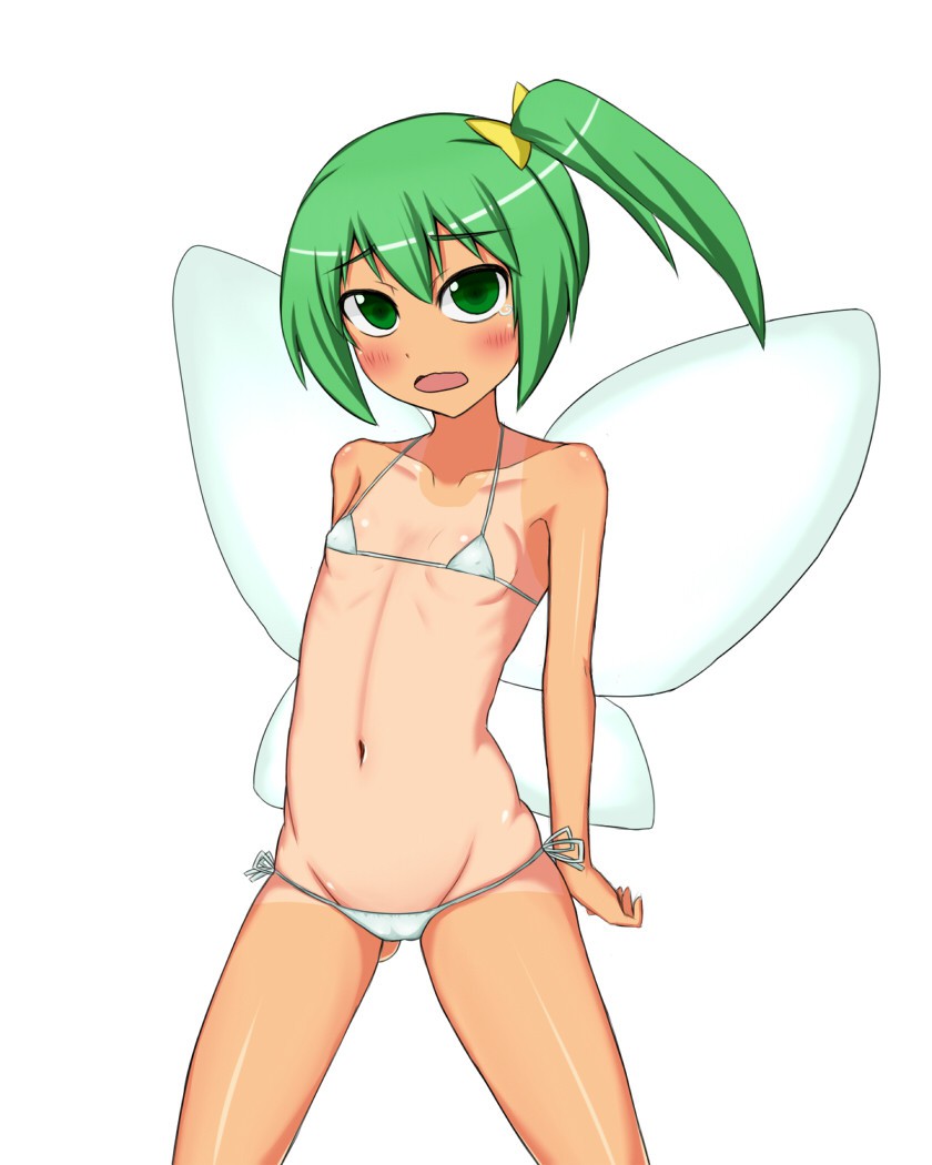 二次ロリ少女の濡れたら透けて丸見えになっちゃうs炉のマイクロビキニでエッチな二次エロ画像-14