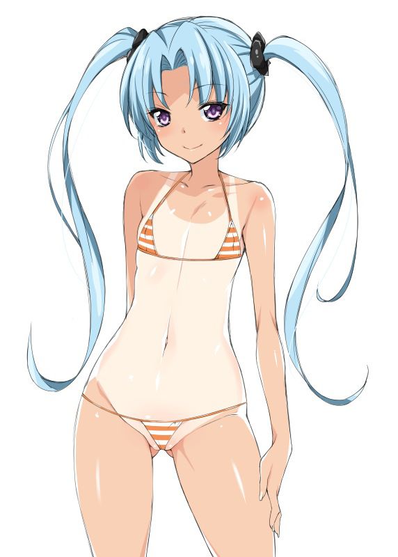 二次ロリ少女の布地少なすぎてすぐポロリしちゃいそうなきわどいマイクロビキニの二次エロ画像-4