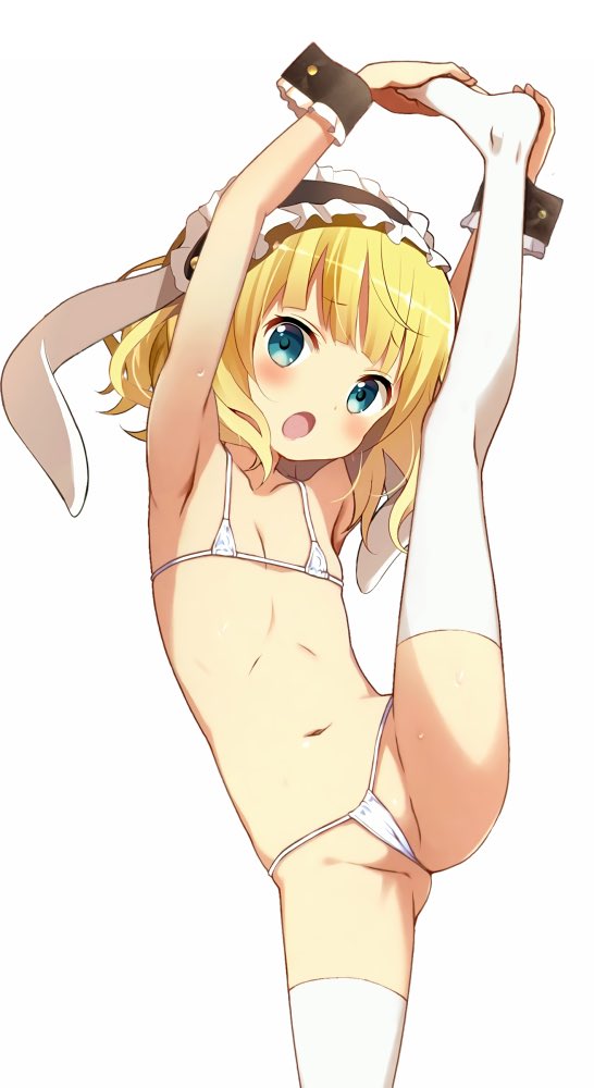 二次ロリ少女の布地少なすぎてすぐポロリしちゃいそうなきわどいマイクロビキニの二次エロ画像-5