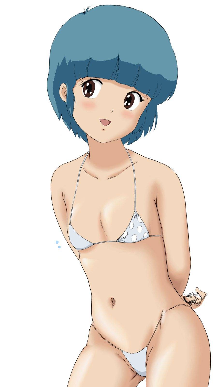 二次ロリ少女の布地少なすぎてすぐポロリしちゃいそうなきわどいマイクロビキニの二次エロ画像-8