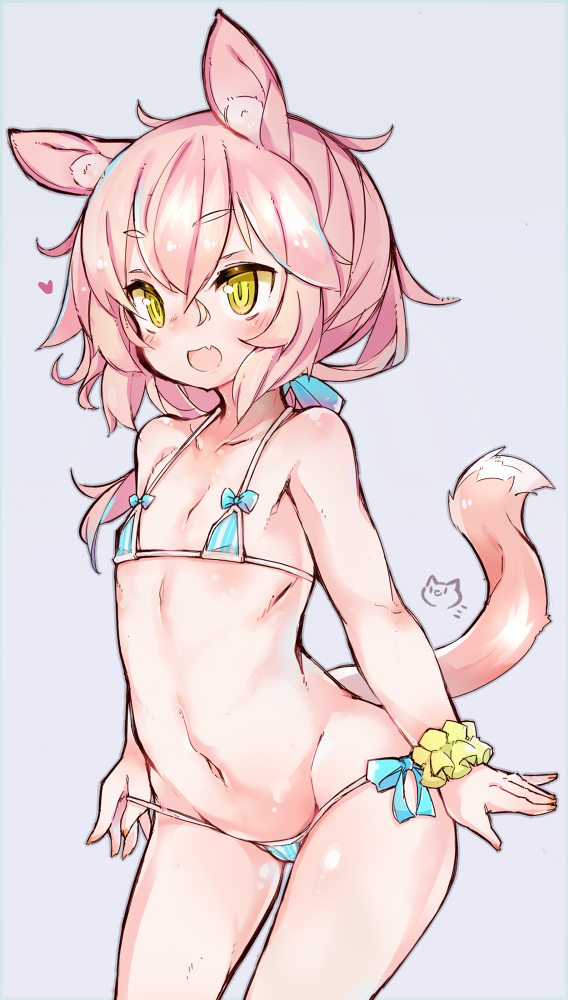 二次ロリ少女の布地少なすぎてすぐポロリしちゃいそうなきわどいマイクロビキニの二次エロ画像-36