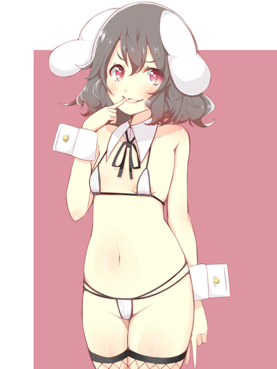 二次ロリ少女のつるぺたぼでぃによく似合うマイクロビキニ！MB姿のロリ少女の扇情的な二次エロ画像-4