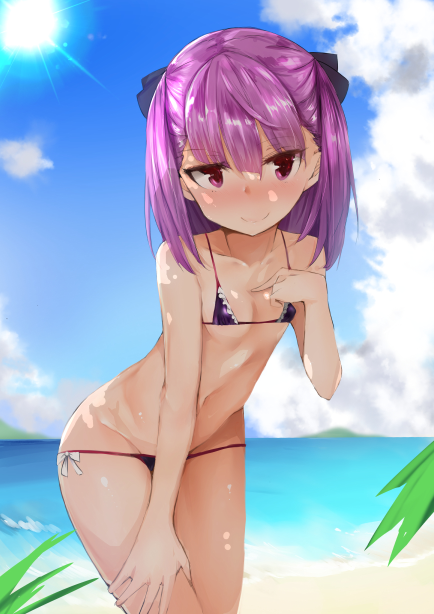 二次ロリ少女のつるぺたぼでぃによく似合うマイクロビキニ！MB姿のロリ少女の扇情的な二次エロ画像-38