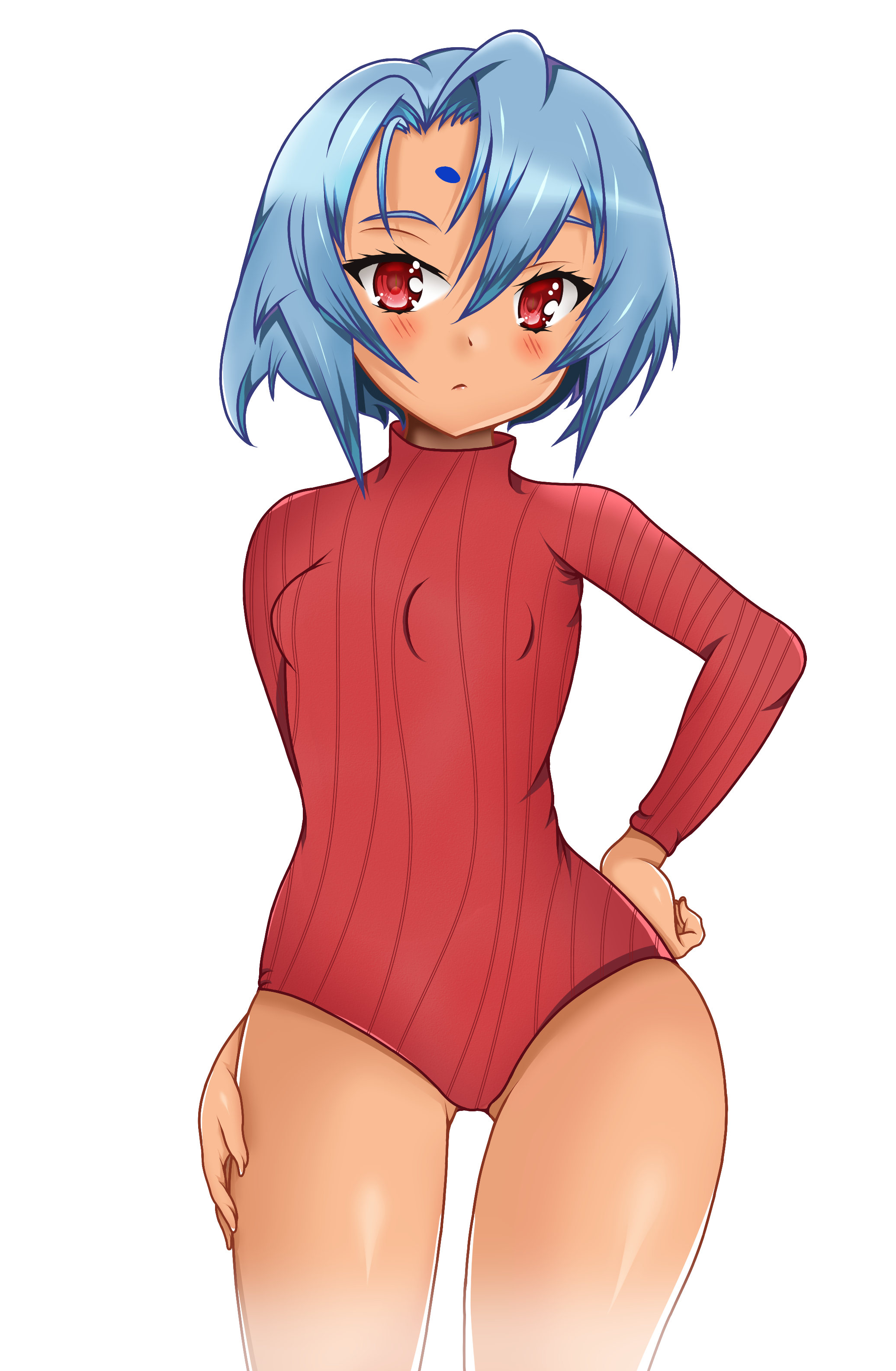 二次美少女が例のヒートテックを着てボディラインのセクシーな二次エロ画像-30