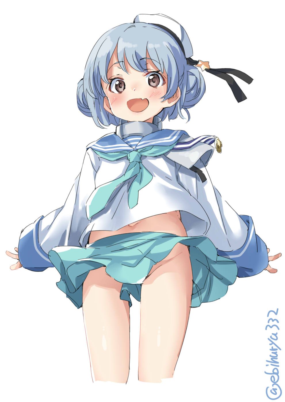 二次制服姿でおマンコ見えちゃうノーパンJCやノーパンJKの露出癖がありそうな二次エロ画像-6
