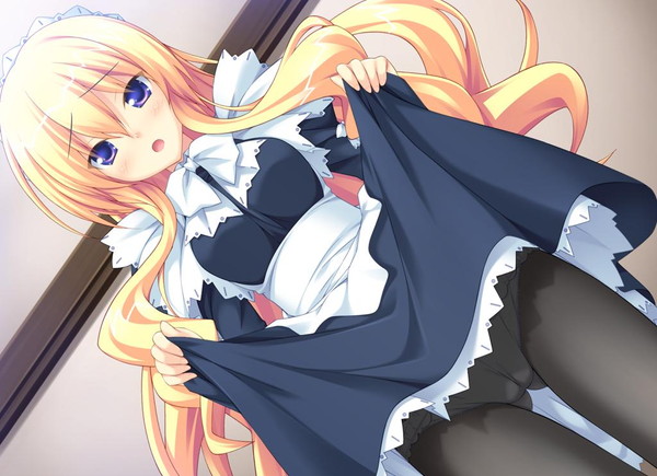 5月10日はメイドの日なのでメイドさんがパンツを恥ずかしそうにたくし上げて見せるお仕事の二次エロ画像-4