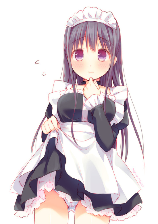 5月10日はメイドの日なのでメイドさんがパンツを恥ずかしそうにたくし上げて見せるお仕事の二次エロ画像-14