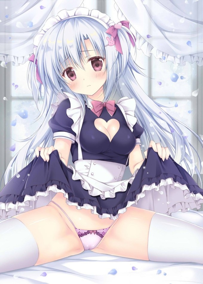 5月10日はメイドの日なのでメイドさんがパンツを恥ずかしそうにたくし上げて見せるお仕事の二次エロ画像-18