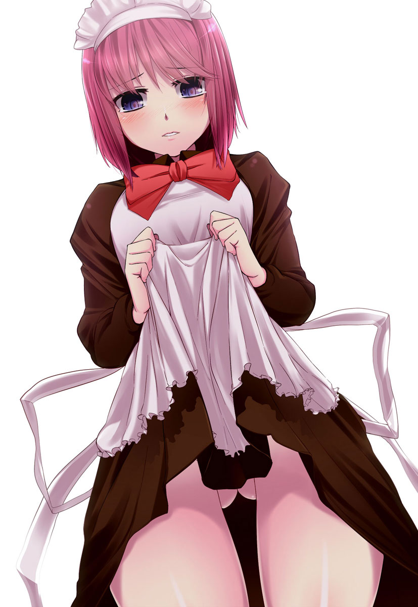 5月10日はメイドの日なのでメイドさんがパンツを恥ずかしそうにたくし上げて見せるお仕事の二次エロ画像-19