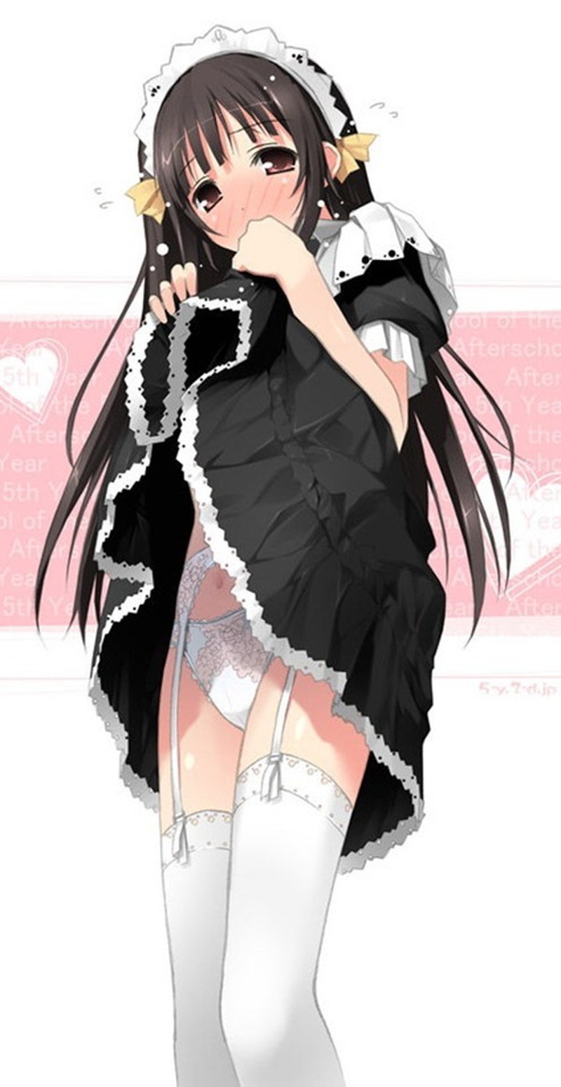 5月10日はメイドの日なのでメイドさんがパンツを恥ずかしそうにたくし上げて見せるお仕事の二次エロ画像-25