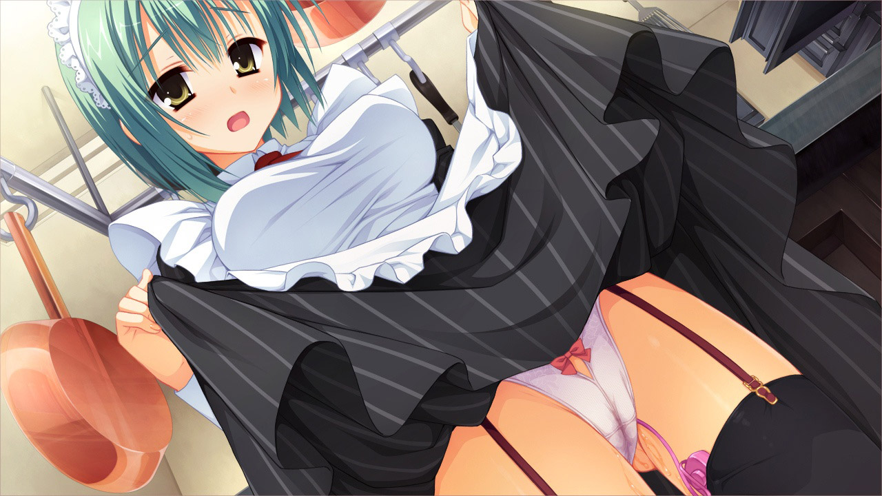 5月10日はメイドの日なのでメイドさんがパンツを恥ずかしそうにたくし上げて見せるお仕事の二次エロ画像-29
