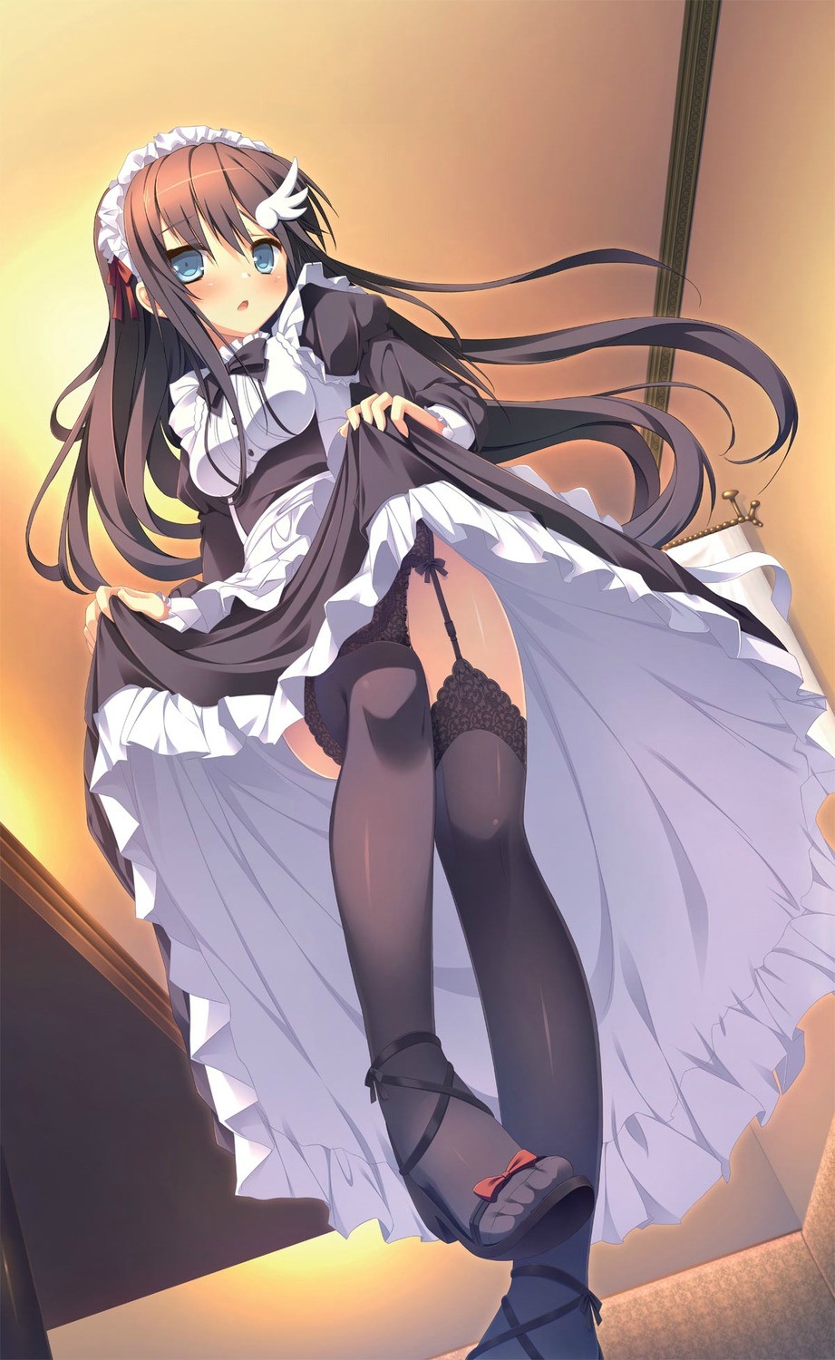 5月10日はメイドの日なのでメイドさんがパンツを恥ずかしそうにたくし上げて見せるお仕事の二次エロ画像-30