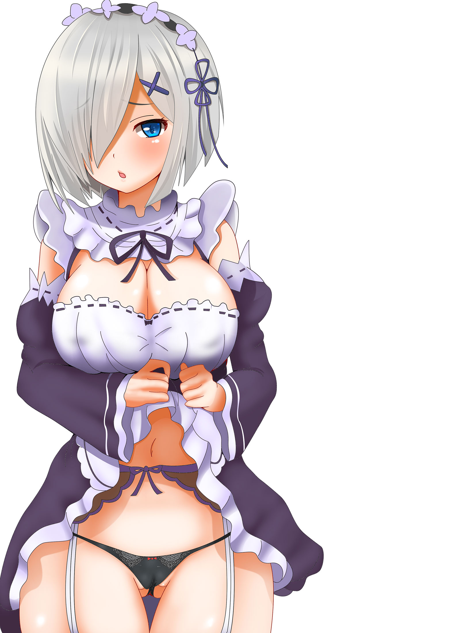 5月10日はメイドの日なのでメイドさんがパンツを恥ずかしそうにたくし上げて見せるお仕事の二次エロ画像-31