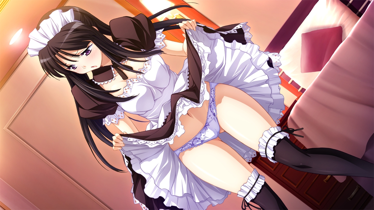 5月10日はメイドの日なのでメイドさんがパンツを恥ずかしそうにたくし上げて見せるお仕事の二次エロ画像-36