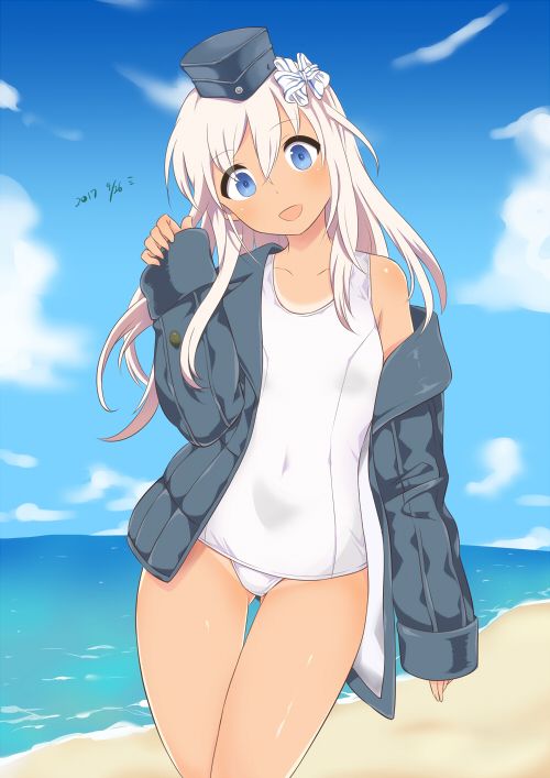 二次ロリ少女の白スクール水着姿で急に気温が上がってきたのを涼しむ白スクロリ二次エロ画像-2