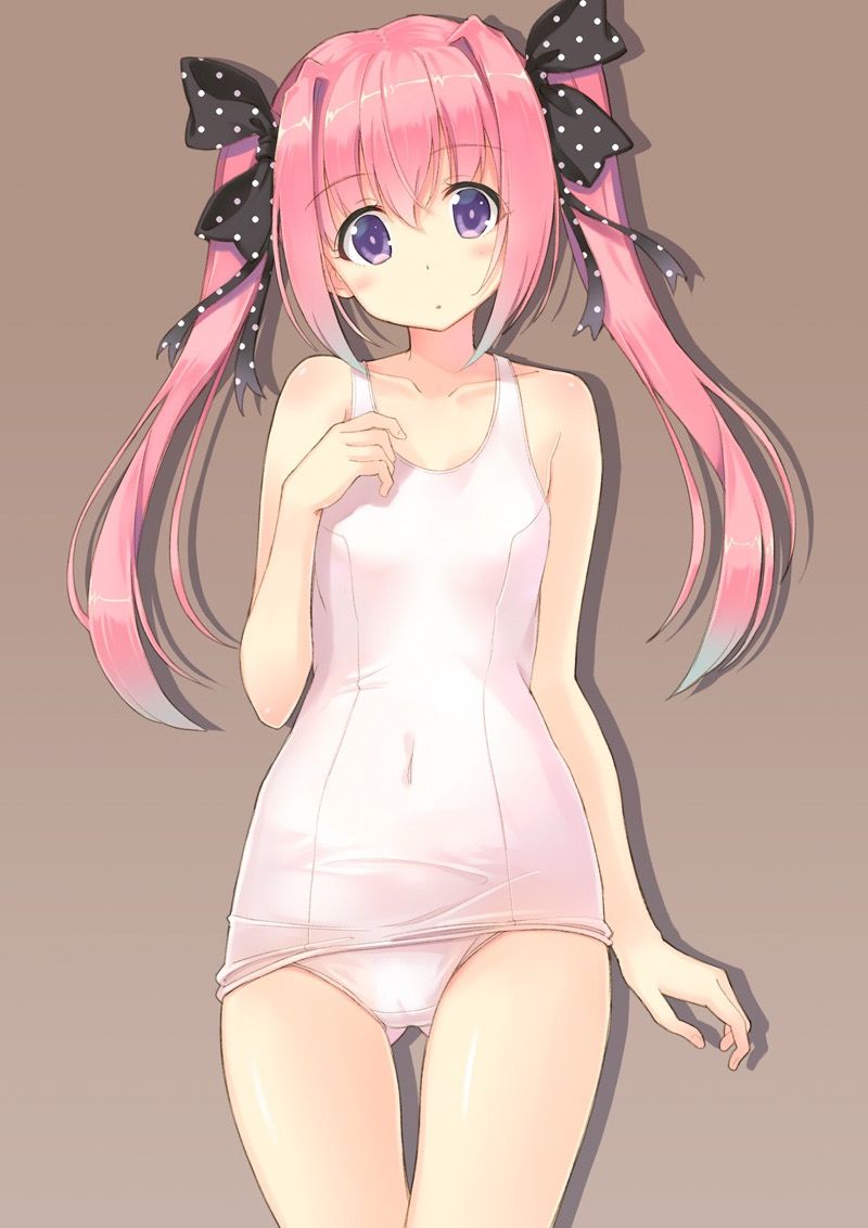 二次ロリ少女の白スクール水着姿で急に気温が上がってきたのを涼しむ白スクロリ二次エロ画像-8