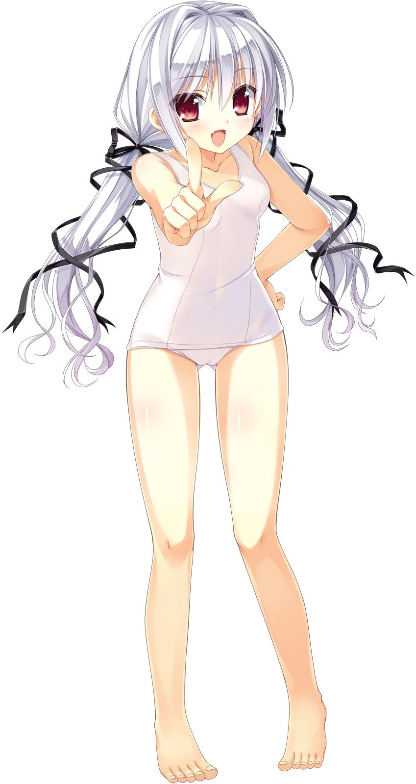 二次ロリ少女の白スクール水着姿で急に気温が上がってきたのを涼しむ白スクロリ二次エロ画像-11