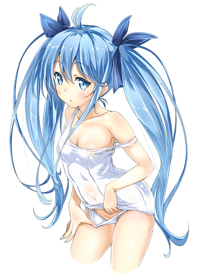 二次ロリ少女の白スクール水着姿で急に気温が上がってきたのを涼しむ白スクロリ二次エロ画像-24