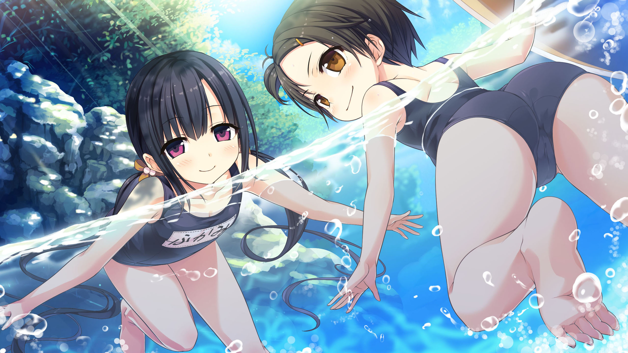 二次ロリ少女の紺色スクール水着姿を外出せずに楽しめるスク水ロリ二次エロ画像-27