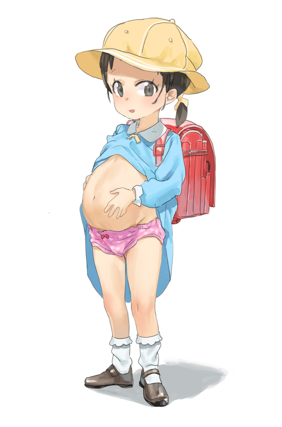 二次ロリ少女が昭和のお嬢様感あるストラップフォーマルシューズやストラップローファー姿の二次エロ画像-4