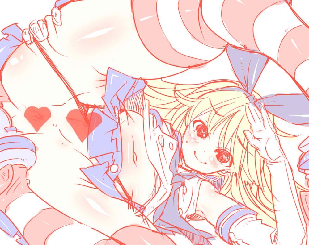 ロリ少女の縞々ニーソックス姿が可愛いロリニーソのフトモモが健康的でたまらない二次エロ画像-6