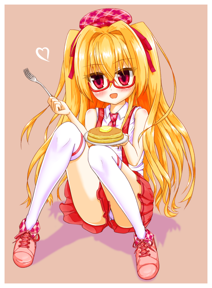 二次ロリ少女のキュロットスカート、太ももと可愛いパンチラが拝めそうでドキドキする二次エロ画像-9